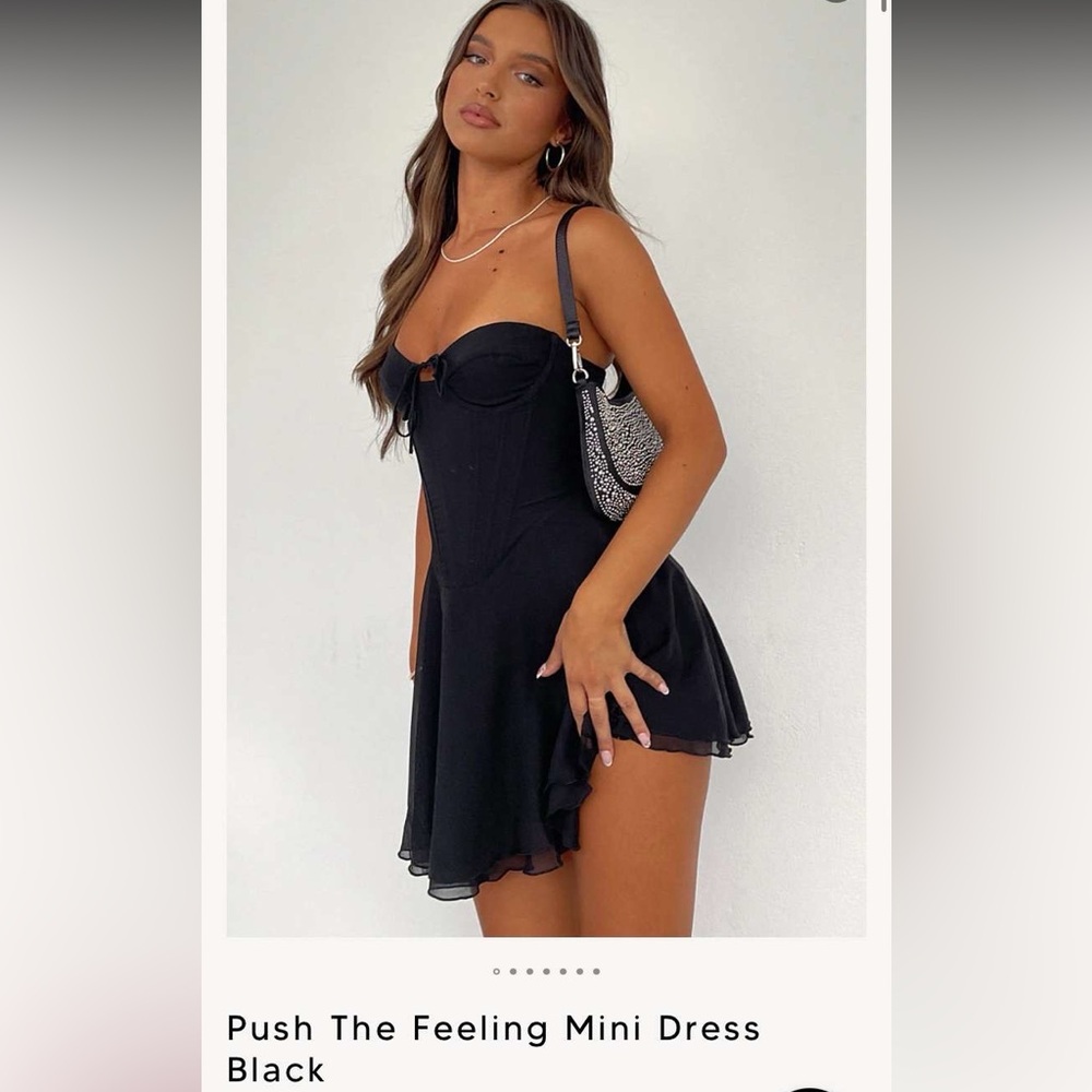 Nwt white fox black mini dress xs